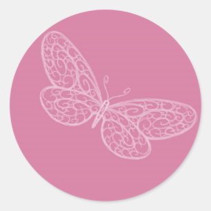 Redonda Filigree Butterfly Pegatina