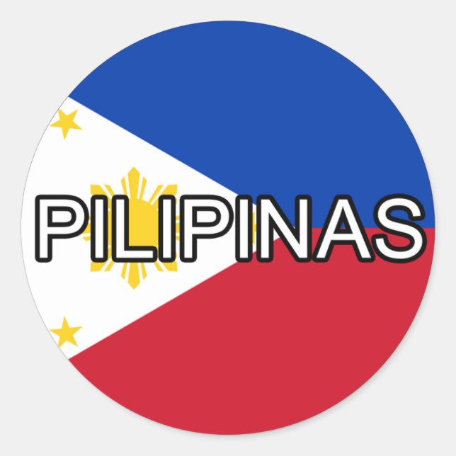Redonda Filipinas Pilipinas Euro Pegatina (Anverso)