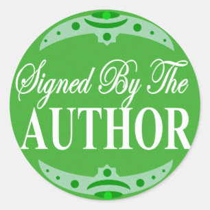 Redonda Firmado por el pegatina del autor