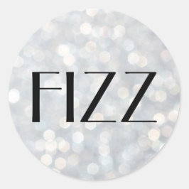 Redonda FIZZ: Pegatina de burbujas de champán de plata