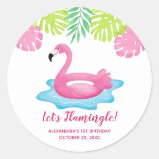 Redonda Flamingo Pegatina del partido de la piscina tropic