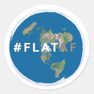 Redonda #flataf plano del pegatina el   de la tierra