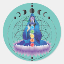 Flor de vida diosa chakra v2 pegatina
