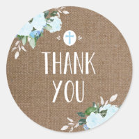 Floral Blooms Religioso Gracias Pegatina Burlap Az