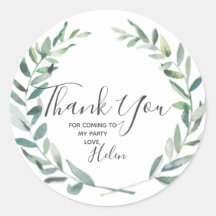 Floral Wreath Botanical Gracias Pegatina de cumple