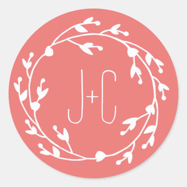 Redonda Florales pintadas favorecen al Pegatina (Anverso)