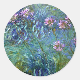 Redonda Flores de Agapanthus por Claude Monet Pegatina