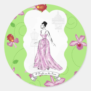 Redonda Fois à Paris Fashion Ilustracion Pegatina