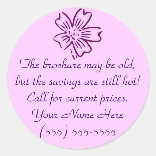 Redonda Folleto antiguo, Pegatina de precios calientes (Anverso)