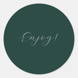 Redonda Fondo verde oscuro disfrutar Pegatina