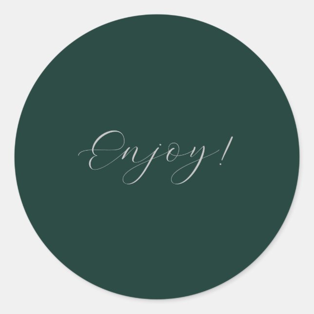Redonda Fondo verde oscuro disfrutar Pegatina (Anverso)