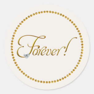 Redonda Forever Boda Classic Round Pegatina