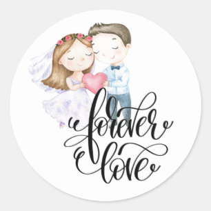 Redonda Forever Love Classic Round Pegatina