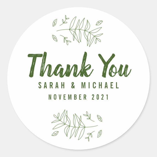 Redonda Forever Love Plant Leaf Pegatina (Anverso)