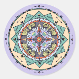 Redonda Formas nativas Mandala Pegatina