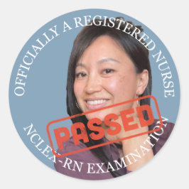 Redonda foto de personalizado Pegatina de enfermería de 3 