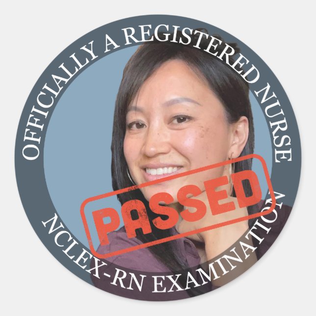 Redonda foto de personalizado Pegatina de enfermería de 3  (Anverso)