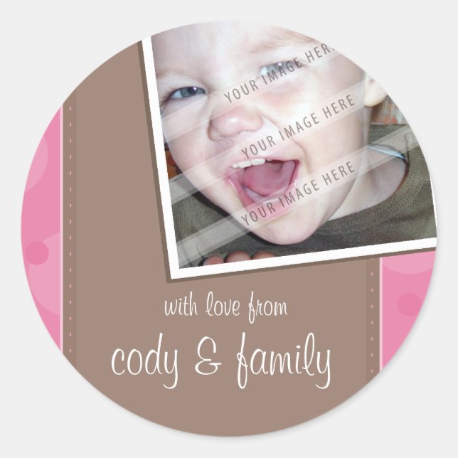 Redonda FOTO PEGATINA SEAL :: manchado de queso 1 (Anverso)