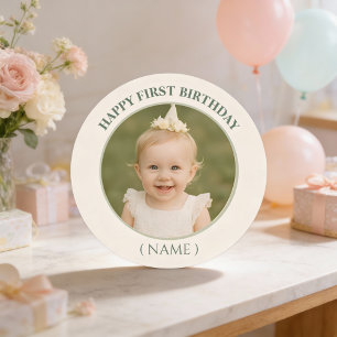 Redonda Foto personalizado Pegatina de cumpleaños - Feliz 