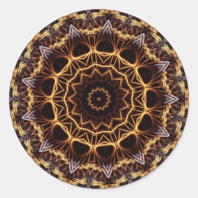 Redonda Fractal Doily Pegatina (Anverso)