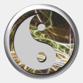 Redonda Fractal YingYang Pegatina