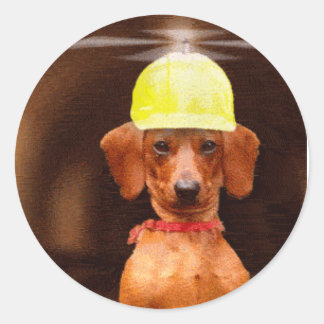 Redonda Franky El Pegatina Volador De Dachshund