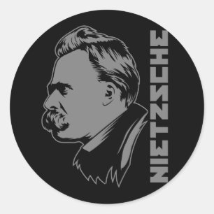 Redonda Frederich Nietzsche Portrait Pegatina