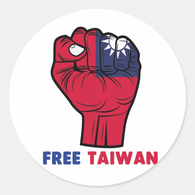 Redonda #freetaiwan Liberen a Taiwán Pegatina (Anverso)
