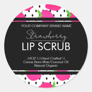 Redonda Fresas Lip Empaque Empaquetado Pegatina cuadrado