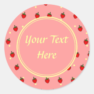 Redonda Fresas y Pegatina de Personalizable crema