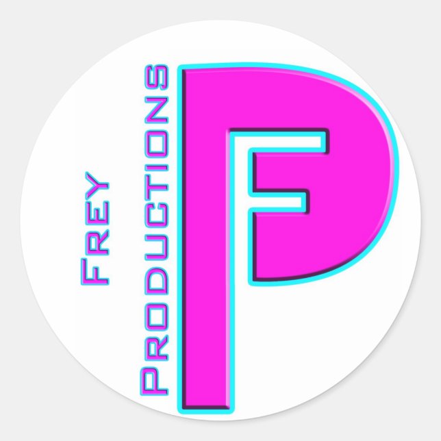 Redonda Frey Productions Hot Pink Pegatina (Anverso)