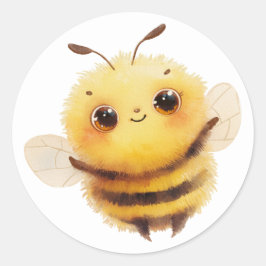 Redonda Friendly Bee Pegatina