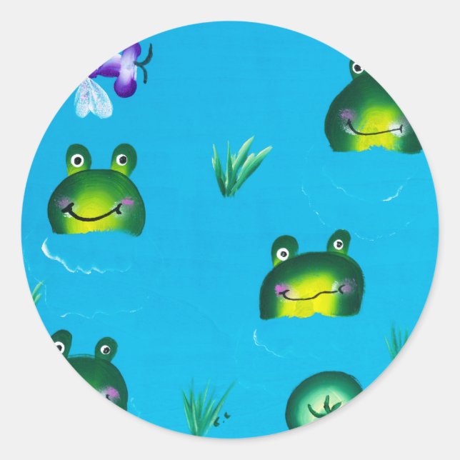 Redonda FROGGIE POND Pegatina (Anverso)