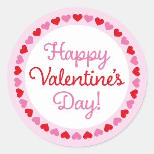 Redonda Frontera del corazón Feliz Pegatina de San Valent