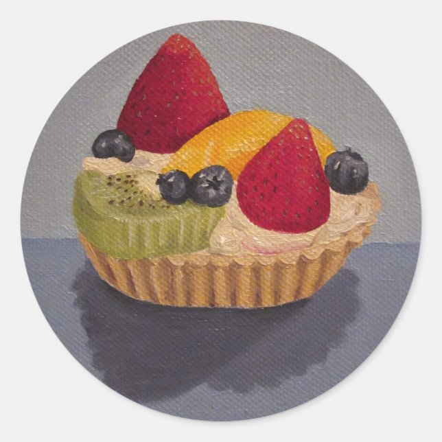 Redonda Fruit Tart Pegatina (Anverso)