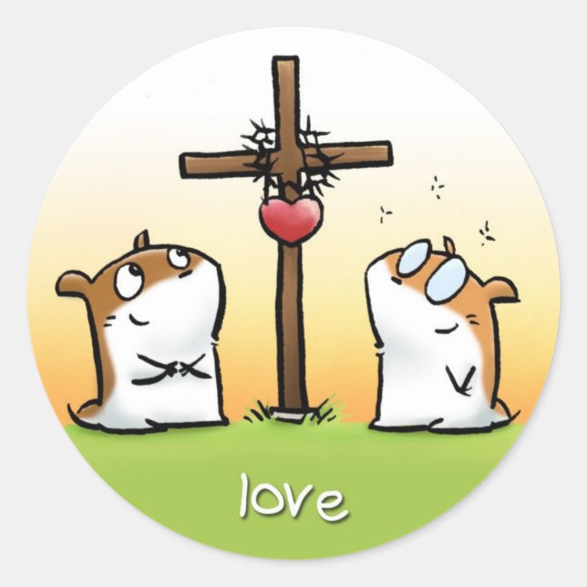 Redonda Fruta del Pegatina espiritual (amor) (Anverso)