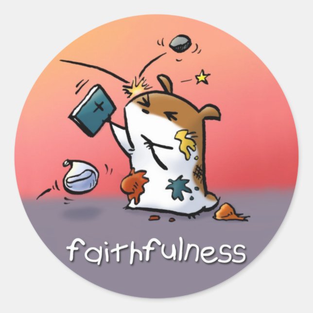 Redonda Fruta del Pegatina espiritual (Fe) (Anverso)