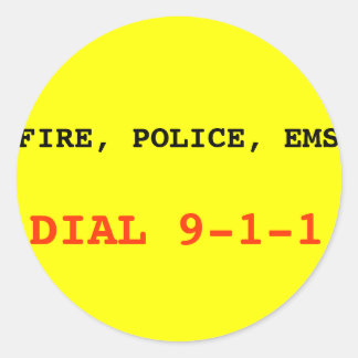 Redonda Fuego, policía Pegatina EMS 911