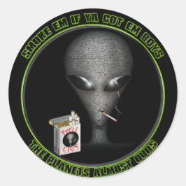 Redonda ¡Fumame si me tienes! Pegatina