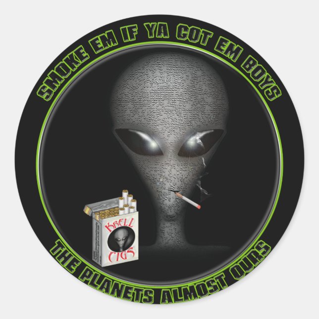 Redonda ¡Fumame si me tienes! Pegatina (Anverso)