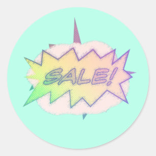 Redonda Funky Comic Starburst Sale Pegatina - Captura de o