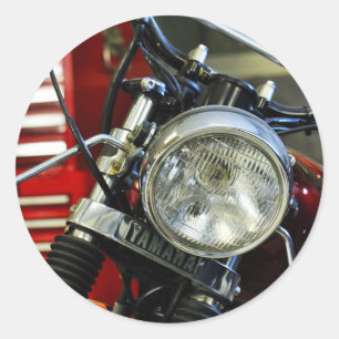 Redonda Funky Stylish Red Motorbike Motorcycle Pegatina