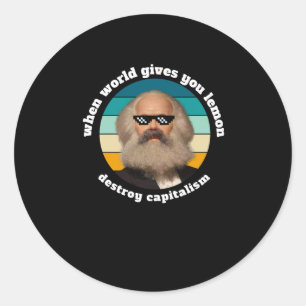 Redonda Funny Capitalismo Karl Marx Pegatina