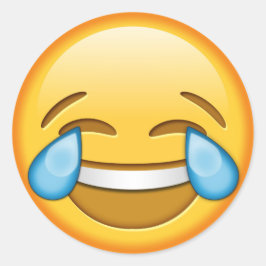Redonda Funny emoji brillante pegatina redondo