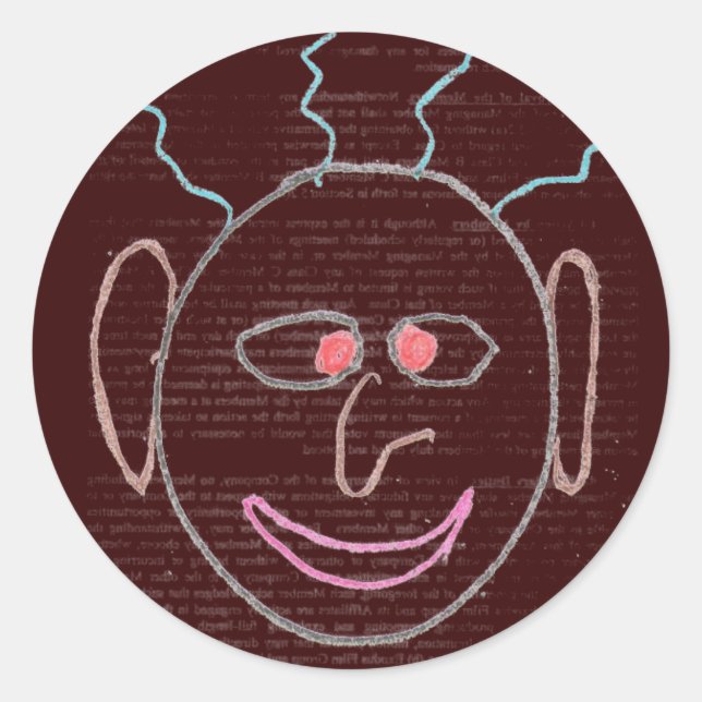 Redonda Funny Faces Pegatina (Anverso)