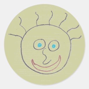 Redonda Funny Faces Pegatina