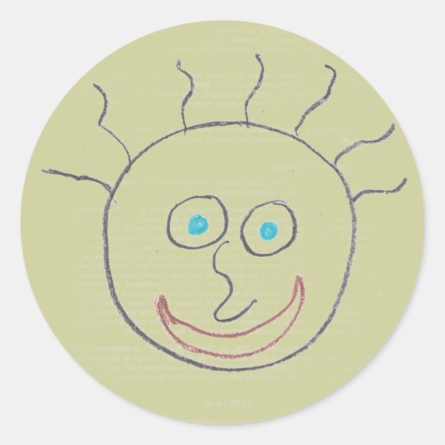 Redonda Funny Faces Pegatina (Anverso)