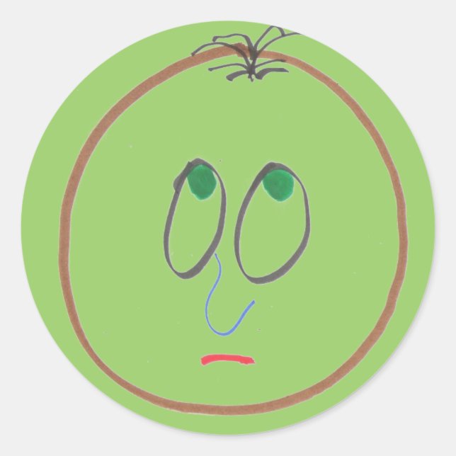 Redonda Funny Faces Pegatina (Anverso)