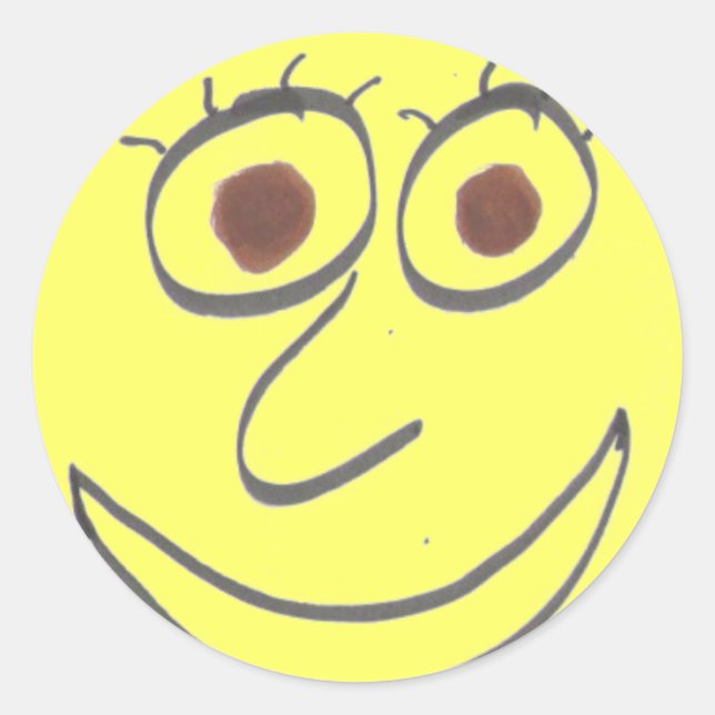 Redonda Funny Faces Pegatina (Anverso)