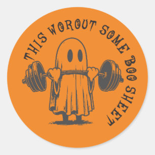 Redonda Funny Ghost Workout "Boo Sheet" Pegatina